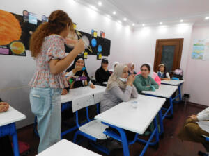 Art session with Miss. Rama for the kids and our guest Jude. Quilling art for the girls with Miss. Roaa.