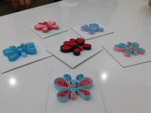 Art session with Miss. Rama for the kids and our guest Jude. Quilling art for the girls with Miss. Roaa.