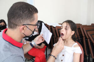 Dental check up and oral hygiene session along with tips on how to keep their teeth healthy with Dr Ammar Mosa.